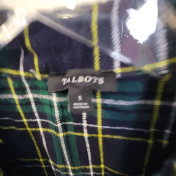 Talbots  Flannel Cotton Button Down long sleeve plaid top and Pajama Set Women's - Picture 4 of 4